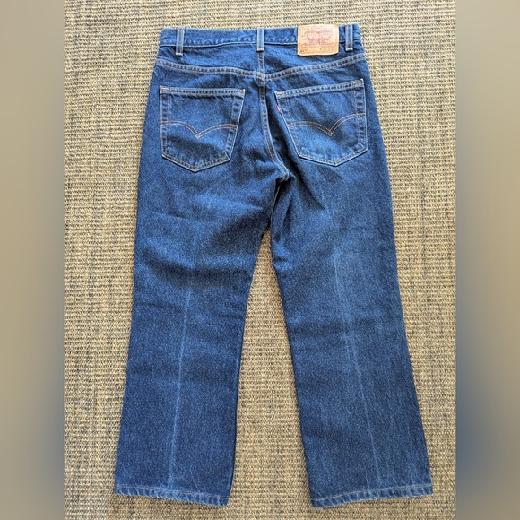 Vintage Levis 517 Jeans Mens 32x23.5 Blue Bootcut Altered Hem Pre Owned - Picture 9 of 9